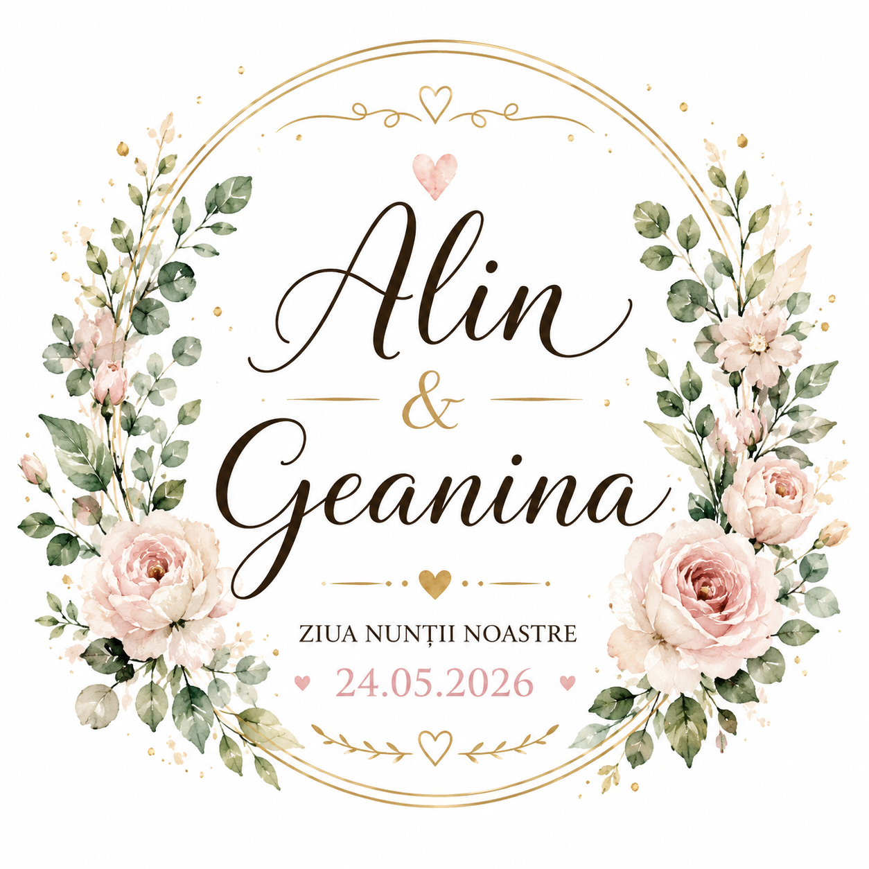 Cană personalizată pentru nuntă cu nume și data căsătoriei – 330 ml