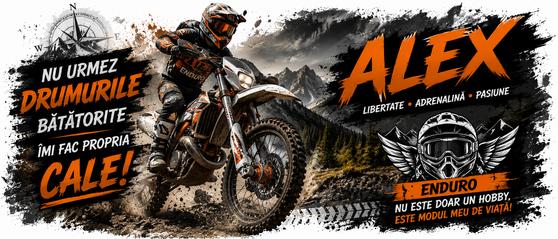 Cană personalizată Enduro cu nume – Cadou pentru motocicliști pasionați de Enduro &amp; Off-Road | 330 ml