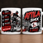 Cană personalizată BMX – Cu nume personalizabil | Cadou pentru pasionații de BMX Freestyle &amp; Street | 330 ml