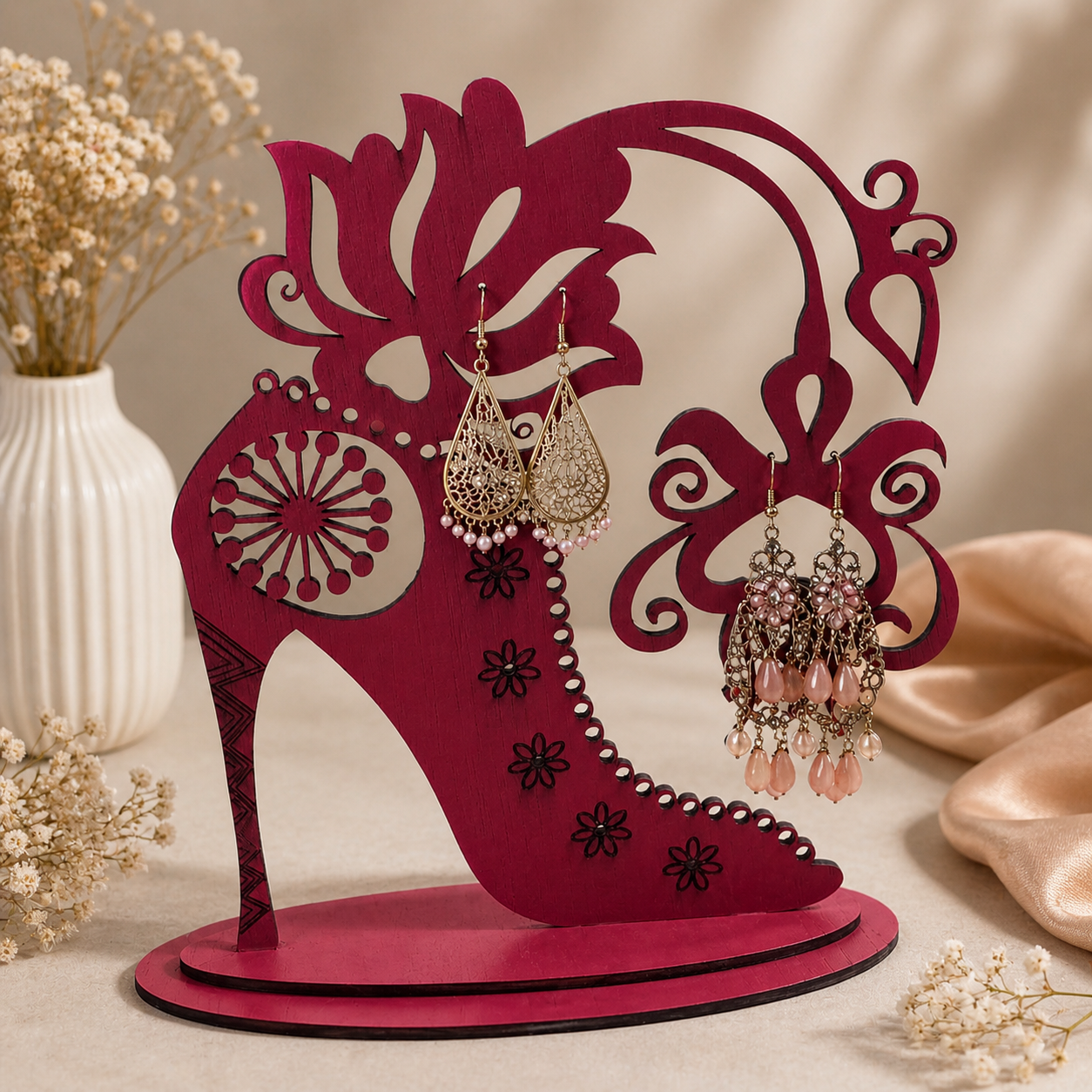 Suport Elegant pentru Cercei Rose – Organizare și Stil într-un Singur Accesoriu