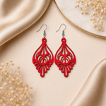 Cercei Handmade Roșii 6 cm – Accesoriu Statement Elegant și Modern