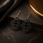 Cercei Handmade Geometrici Negri – 4 cm | Accesoriu Elegant și Modern