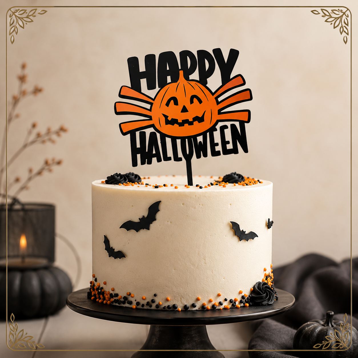 Topper Tort Happy Halloween – Decor Premium pentru Petreceri Tematice 🎂