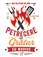 Șorț personalizat pentru grătar – „Petrecere de Grătar” cu nume personalizabil