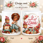Cană personalizată cu nume – „La Mulți Ani” | 330 ml