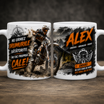 Cană personalizată Enduro – Motociclist | Cu nume personalizabil | Cadou pentru pasionații de Enduro &amp; Off-Road | 330 ml