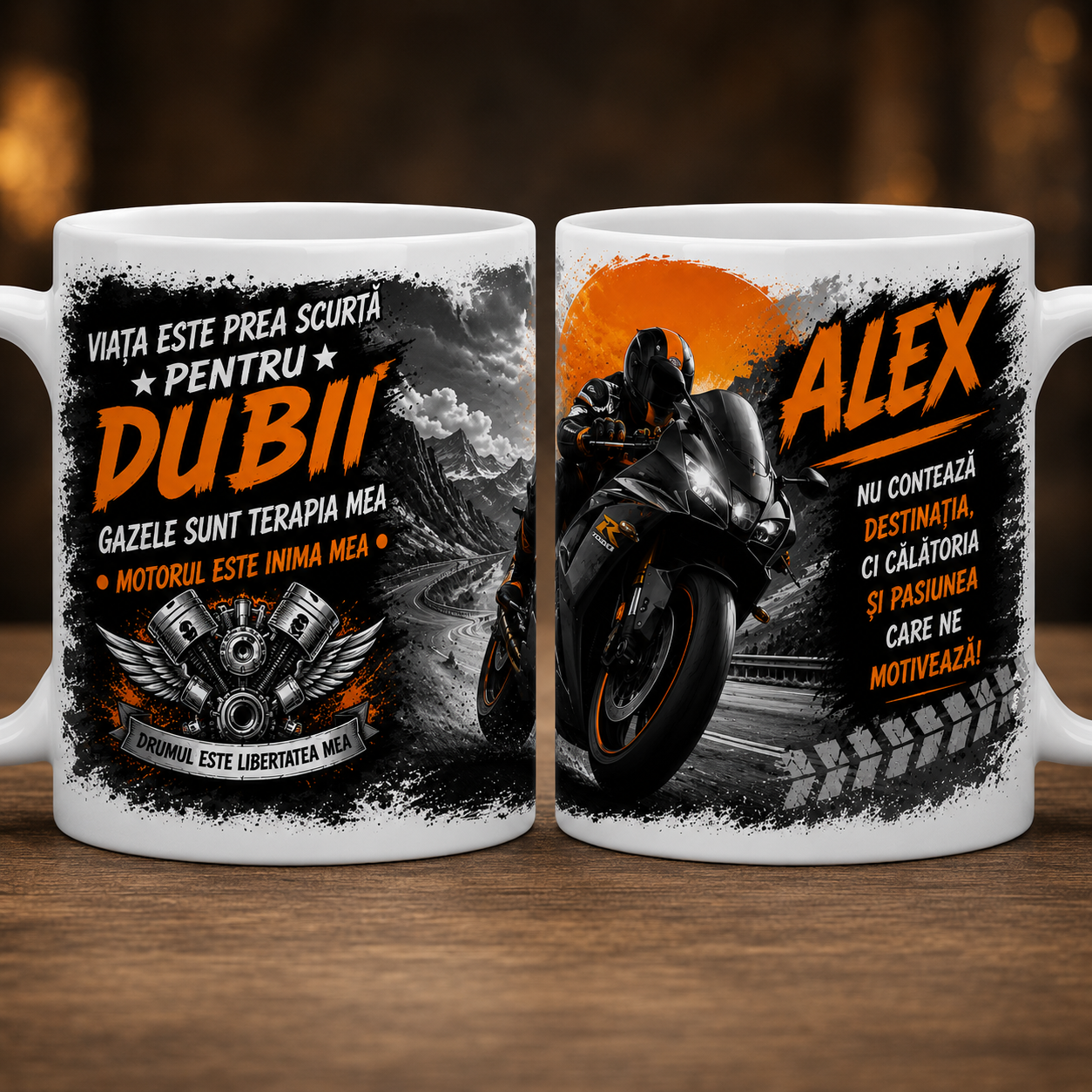 Cană personalizată Superbike (Sport Bike) – Motociclist | Cu nume personalizabil | Cadou pentru pasionații de motociclete Sport | 330 ml