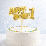 Topper tort „Happy Birthday” personalizat cu vârstă