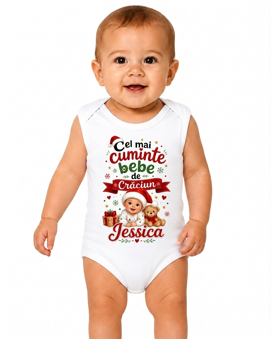 Body Bebe Personalizat pentru Crăciun – Cadoul Perfect pentru Primul Sărbători Alături de Cei Dragi