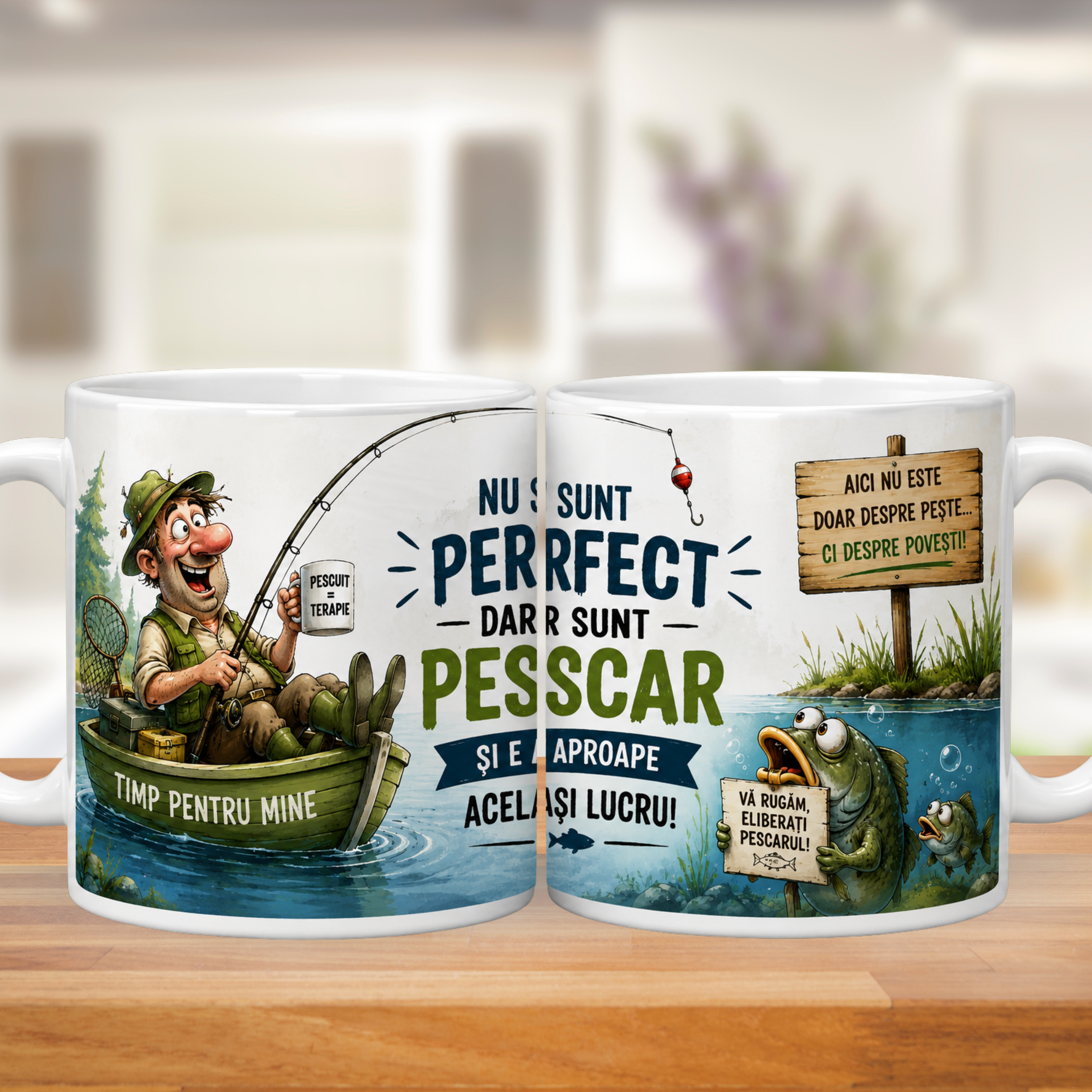 Cană personalizată „Pescuitul – cea mai bună terapie” – 330 ml