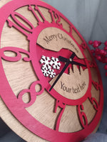 Ceas de perete personalizat Crăciun – decor unic și cadou festiv