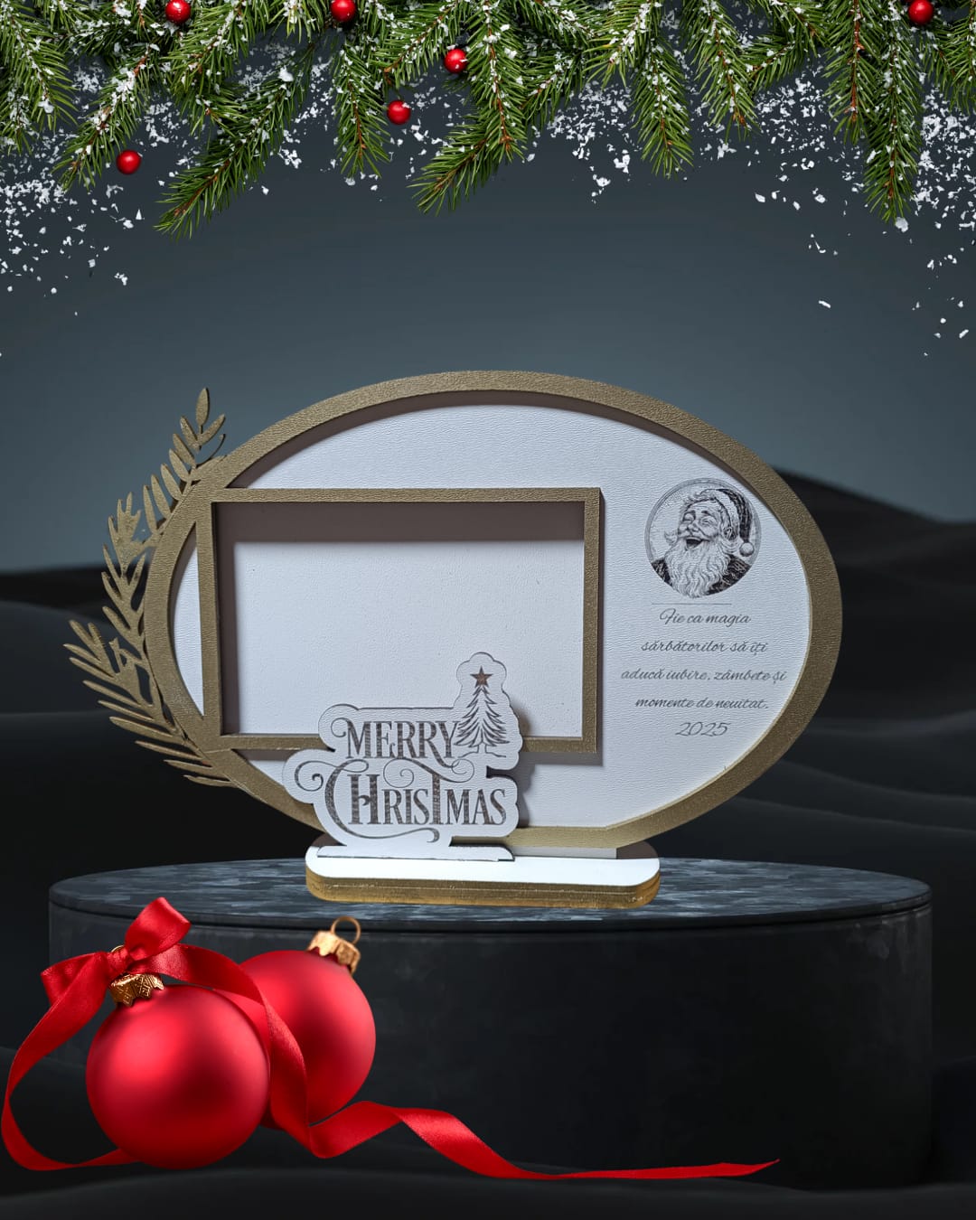 Ramă foto personalizată Crăciun – cadoul perfect pentru familie și cei dragi