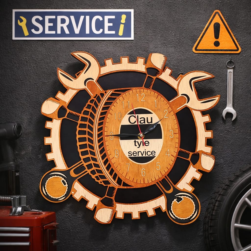 Ceas de perete personalizat pentru service auto