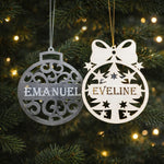 Set globuri de Crăciun personalizate Silver – elegante și unice, cu nume