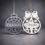 Set globuri de Crăciun personalizate Silver – elegante și unice, cu nume