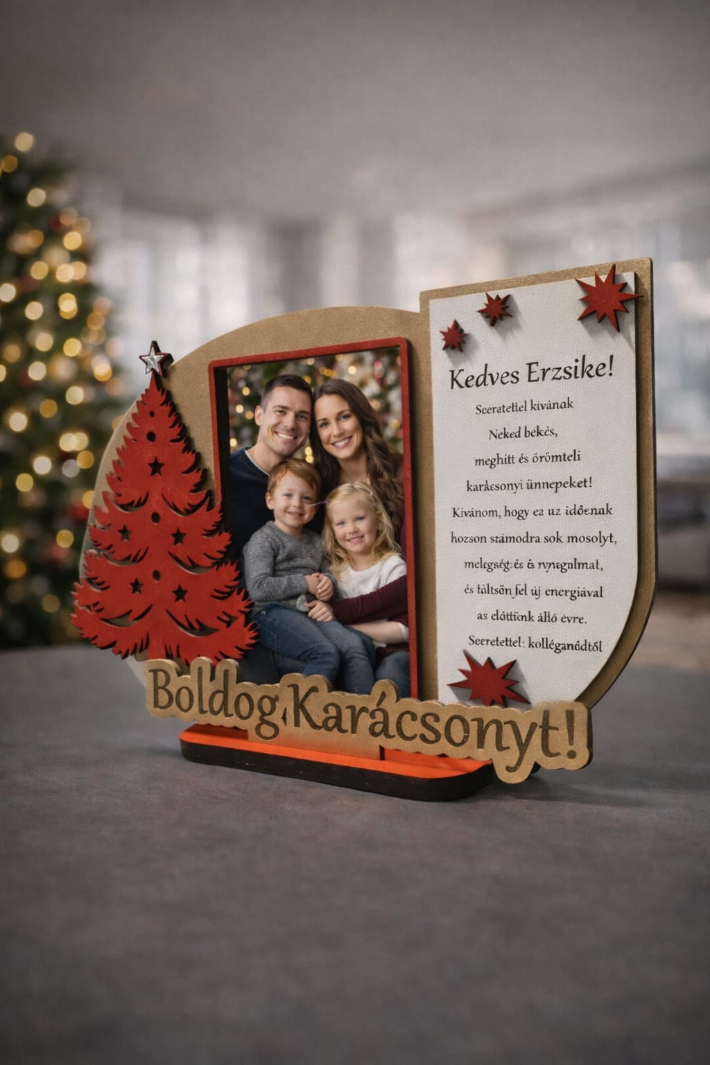 Rama foto personalizată Crăciun – cadou special cu mesaj și fotografie