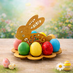 Suport Ouă de Paște din Lemn – Decor Premium pentru Masa Festivă | Design Iepuraș