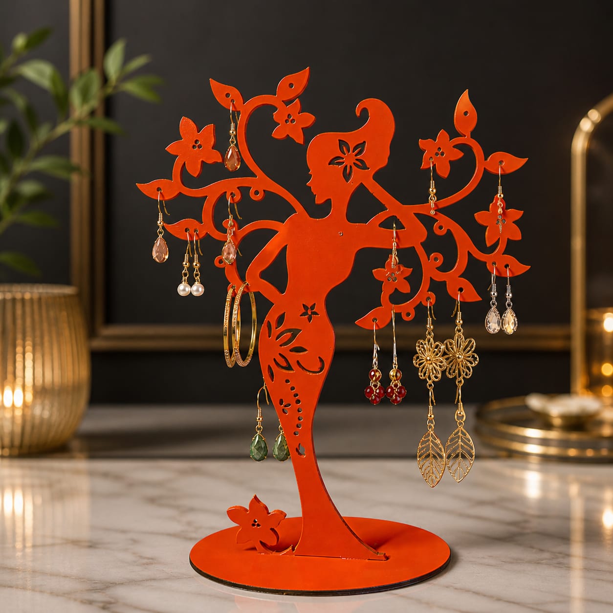 Suport pentru Cercei „Zâna Florală” – Organizator Elegant pentru Bijuterii