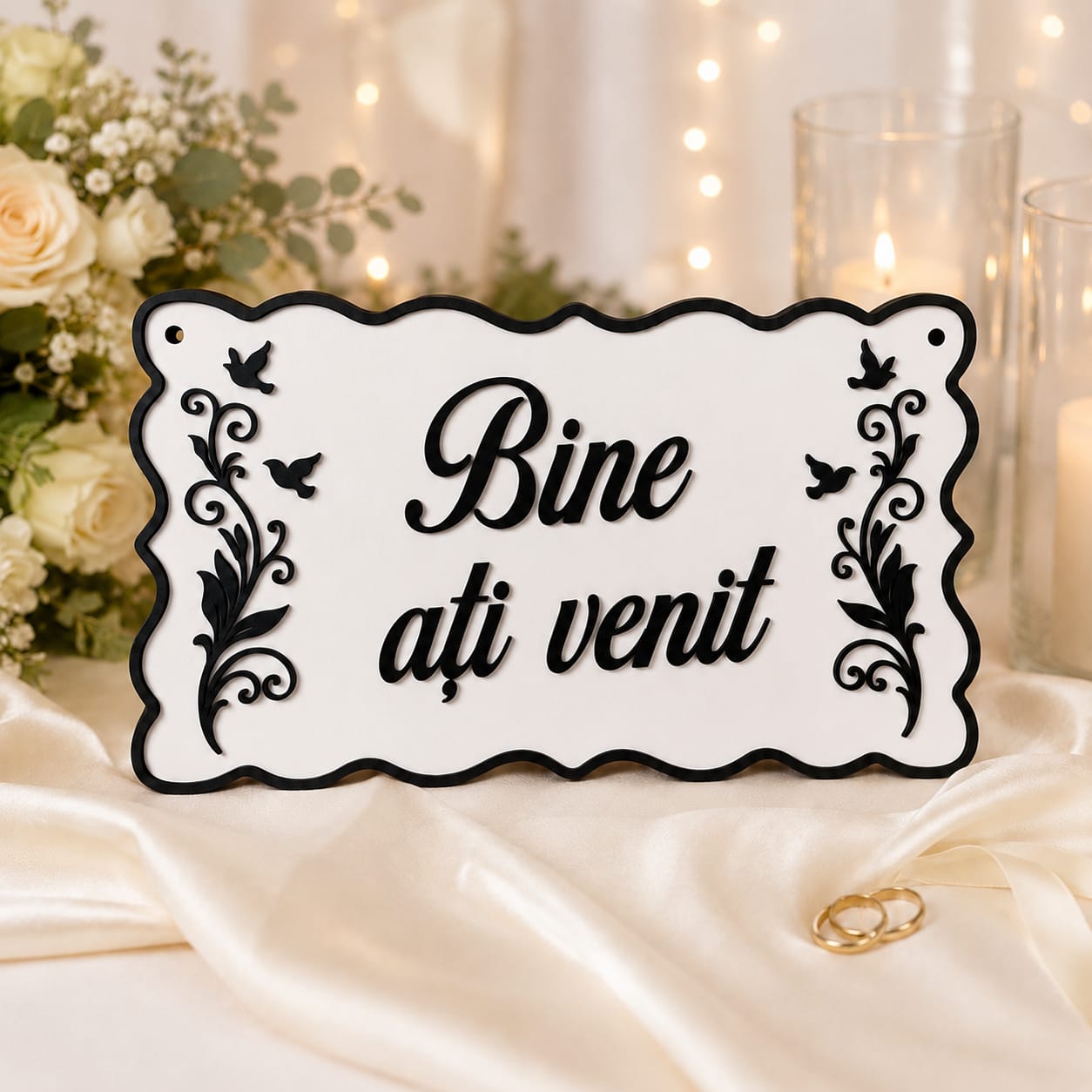 Placuta Bine ati venit – Decor Elegant - Placuta Nuntă și Evenimente Speciale