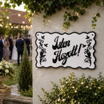 Plachetă Decorativă „Isten Hozott!” – Decor Elegant de Bun Venit pentru Nuntă și Evenimente