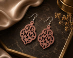 Cercei Handmade Elegance Rose – 6 cm | Cercei Eleganți Decupați Laser pentru Ținute Rafinate
