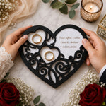 Suport verighete personalizat negru – Eleganță premium pentru o ceremonie memorabilă