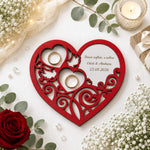 Suport verighete personalizat roșu – Accesoriul perfect pentru o nuntă de poveste