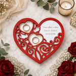 Suport verighete personalizat roșu – Accesoriul perfect pentru o nuntă de poveste
