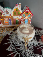 Set cadou personalizat de Crăciun „Acasă de Crăciun” – Cană, termos, glob foto și lumânare handmade