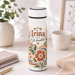 Termos Personalizat 500 ml cu Infuzor de Ceai, Nume și Mesaj – Ești Deosebită