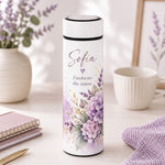 Termos Personalizat 500 ml cu Infuzor de Ceai, Nume și Mesaj – Zâmbește din Inimă