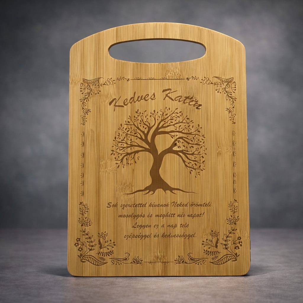 Tocător din bambus gravat – cadoul perfect personalizat pentru orice ocazie