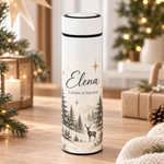 Termos Personalizat 500 ml cu Infuzor de Ceai, Nume și Mesaj – Liniște și Bucurie