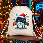 Sac sport personalizat pentru copii – Gaming de Crăciun cu nume | Canvas 43 × 34 cm