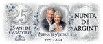 Cană personalizată Nuntă de Argint – 25 de ani de căsătorie | Cu fotografie, nume și ani personalizați