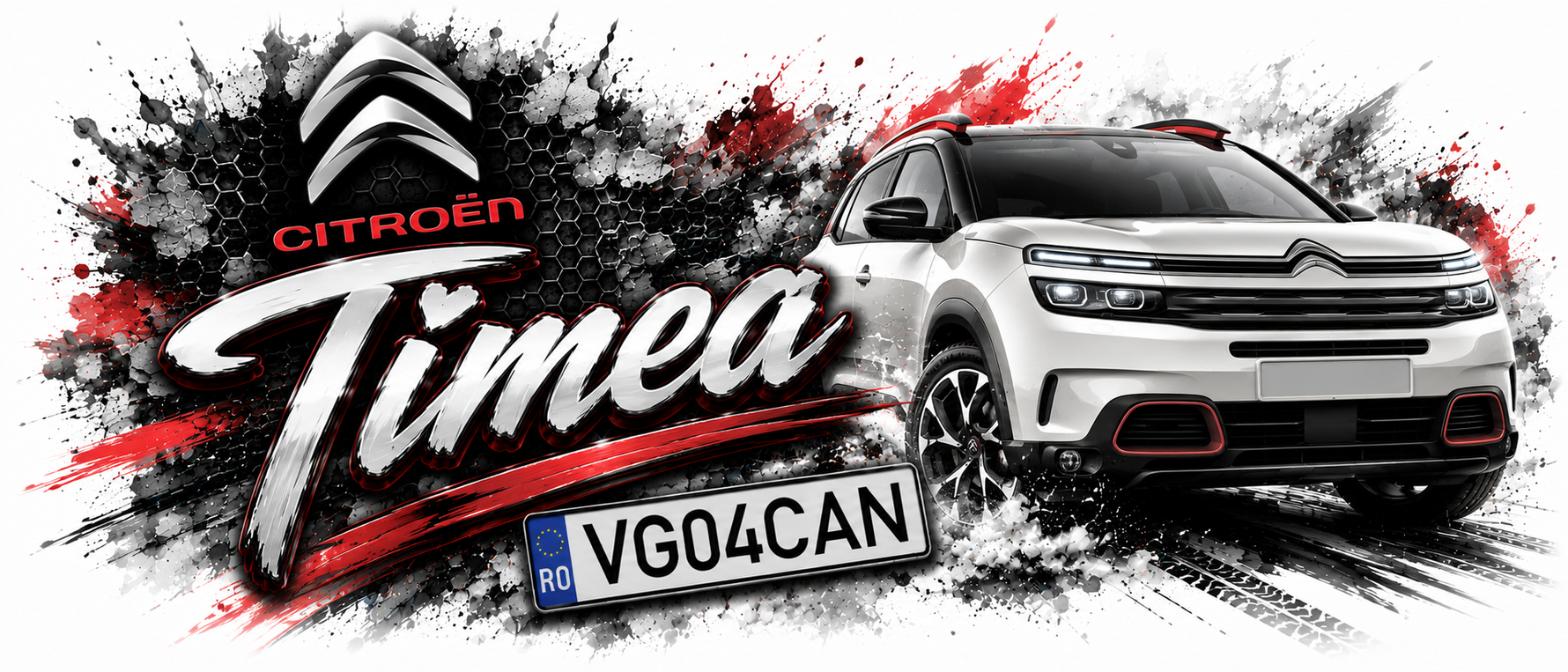Cană personalizată Citroën cu nume și număr de înmatriculare – Cadou auto unic pentru pasionați