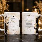 Cană Personalizată „Cerere de Nași” – O Invitație Elegantă pentru Viitorii Nași 🤍