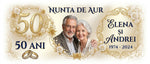 Cană personalizată Nuntă de Aur – 50 de ani de căsnicie | Cu poză, nume și ani personalizați