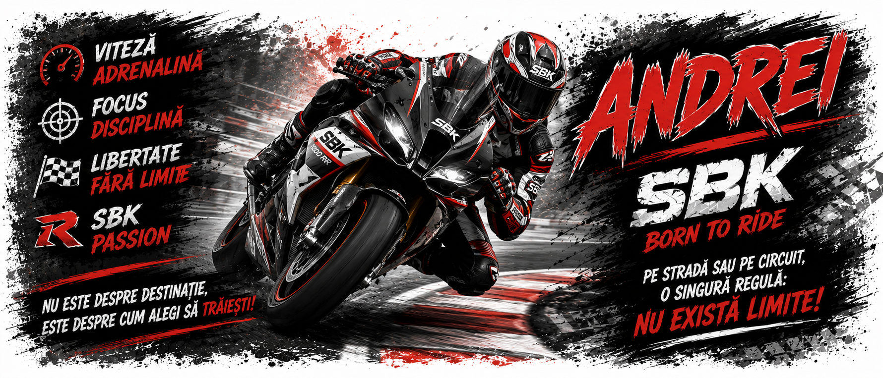 Cană personalizată SBK – Motociclist | Cu nume personalizabil | Cadou pentru pasionații de Superbike &amp; Circuit | 330 ml