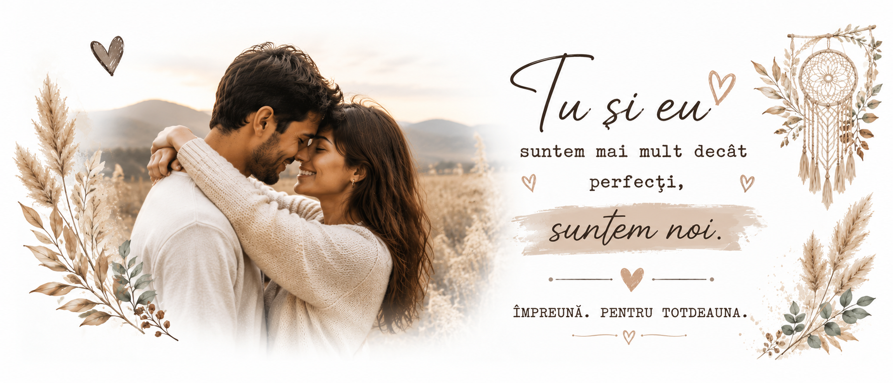 Cană Personalizată Boho cu Poză și Mesaj – Un Cadou Romantic Creat Special pentru Voi