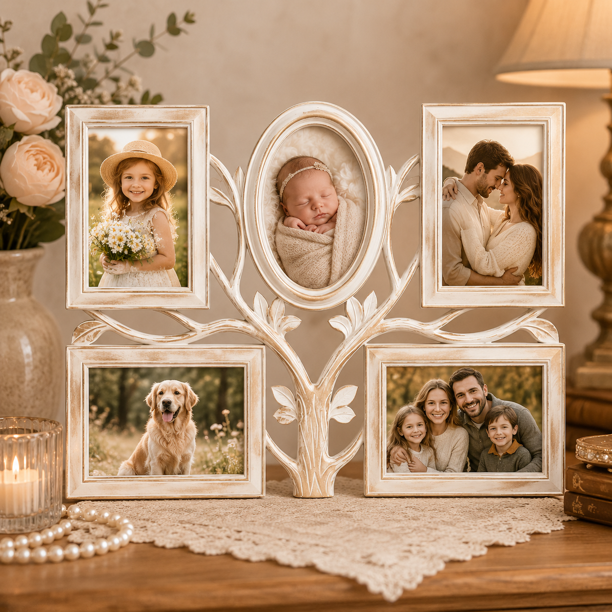 Ramă Foto Colaj Arbore de Familie – 5 Fotografii