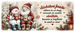 Cană de Crăciun cu Moș Crăciun și om de zăpadă – Cadou cu mesaj de sărbători 🎄🎅☃️