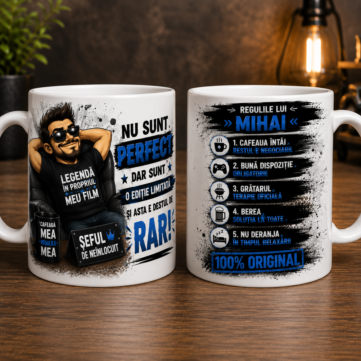 Cană Personalizată Amuzantă „Nu Sunt Perfect, Dar Sunt O Ediție Limitată” – 330 ml | Personalizare cu Nume