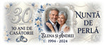 Cană personalizată Nuntă de Perlă – 30 de ani de căsătorie | Cu fotografie, nume și ani personalizați
