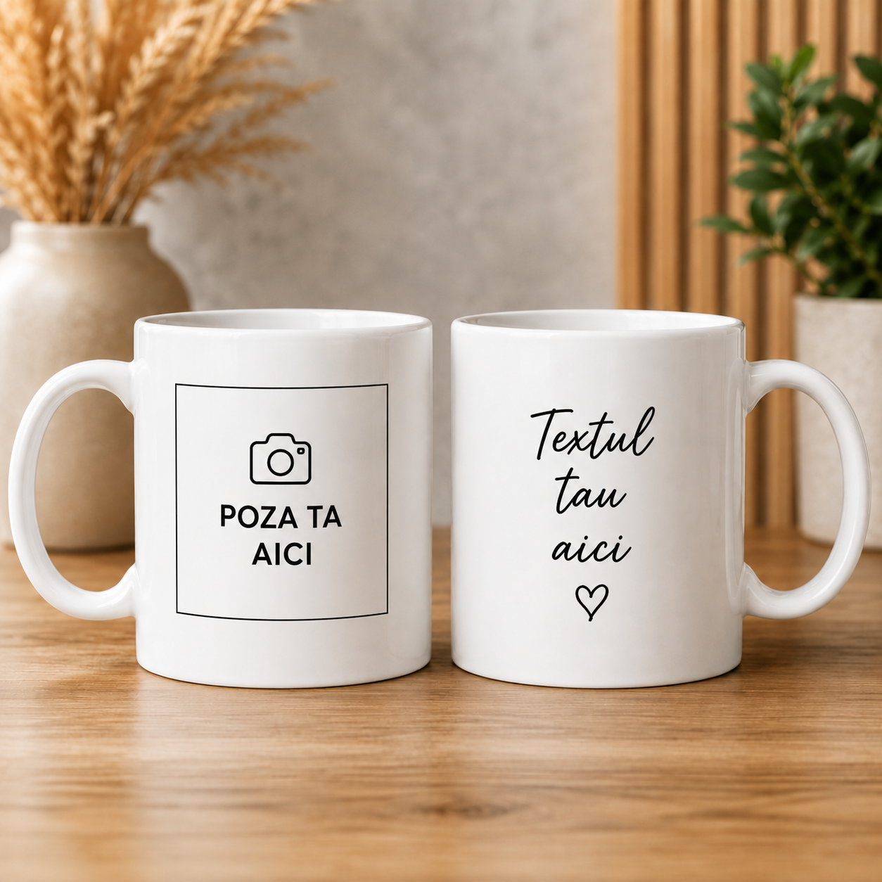 Cană personalizată cu fotografie și text – 330 ml | Cadou unic cu poză și mesaj
