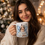 Cană personalizată cu nume – Zână albastră de iarnă