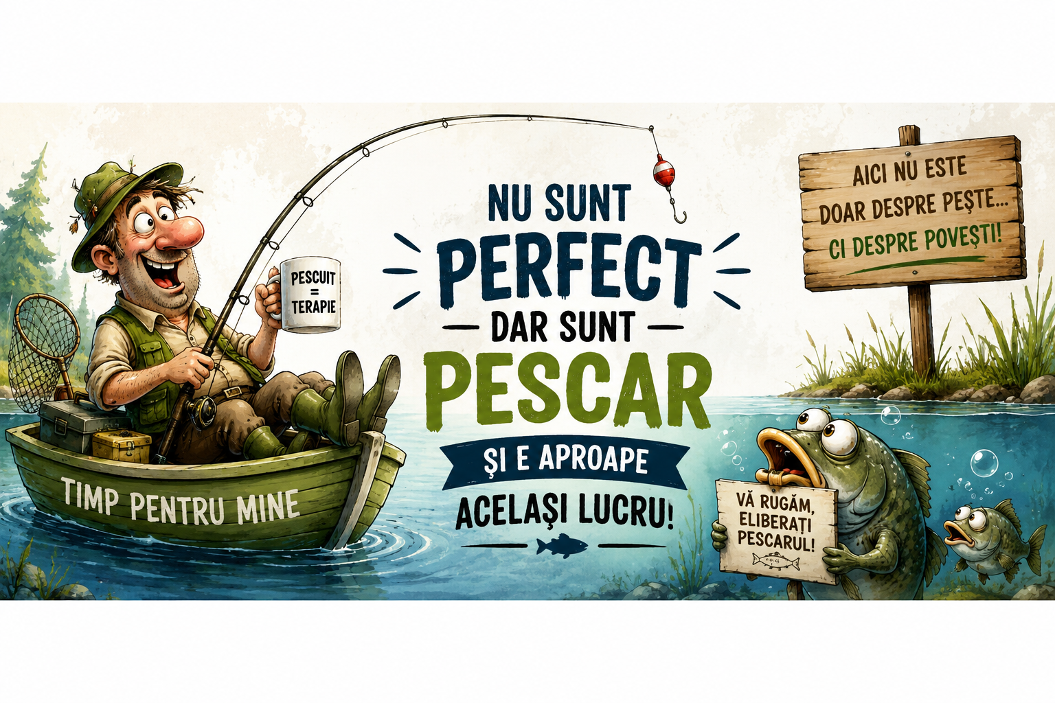 Cană personalizată „Pescuitul – cea mai bună terapie” – 330 ml