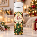 Termos Personalizat 500 ml cu Infuzor de Ceai, Nume și Mesaj – Crăciun în Lumină