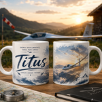 Cană personalizată cu planor și nume – 330 ml