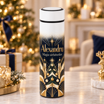 Termos Personalizat 500 ml cu Infuzor de Ceai, Nume și Mesaj – Magia Sărbătorilor